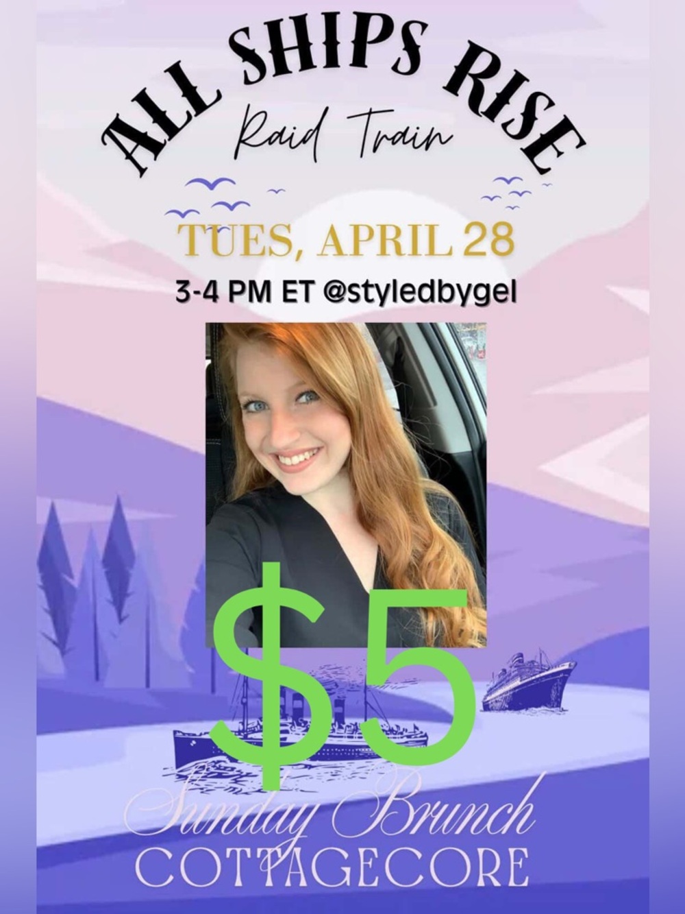 $5 starts for ALL SHIPS RISE!- all sale final- no cancellations- thanks SO much!